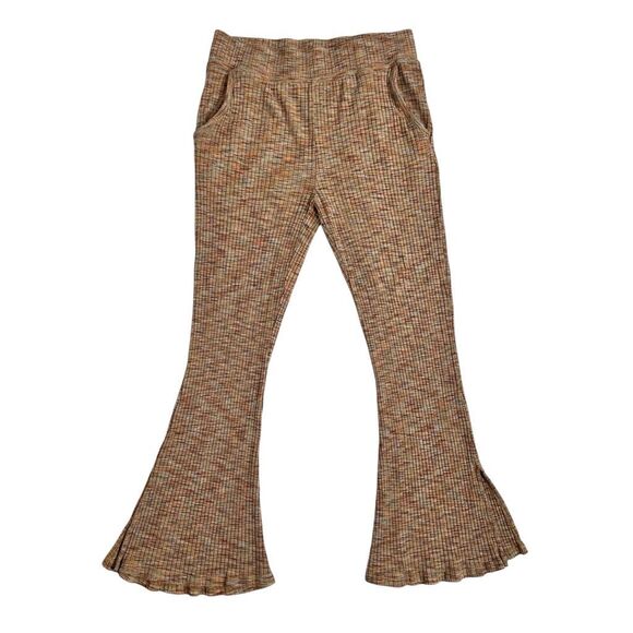 FP Movement Fab Flare Pants Space Dye Rib Knit Crop OB1138848 Boho Cozy Sz M - Picture 1 of 9